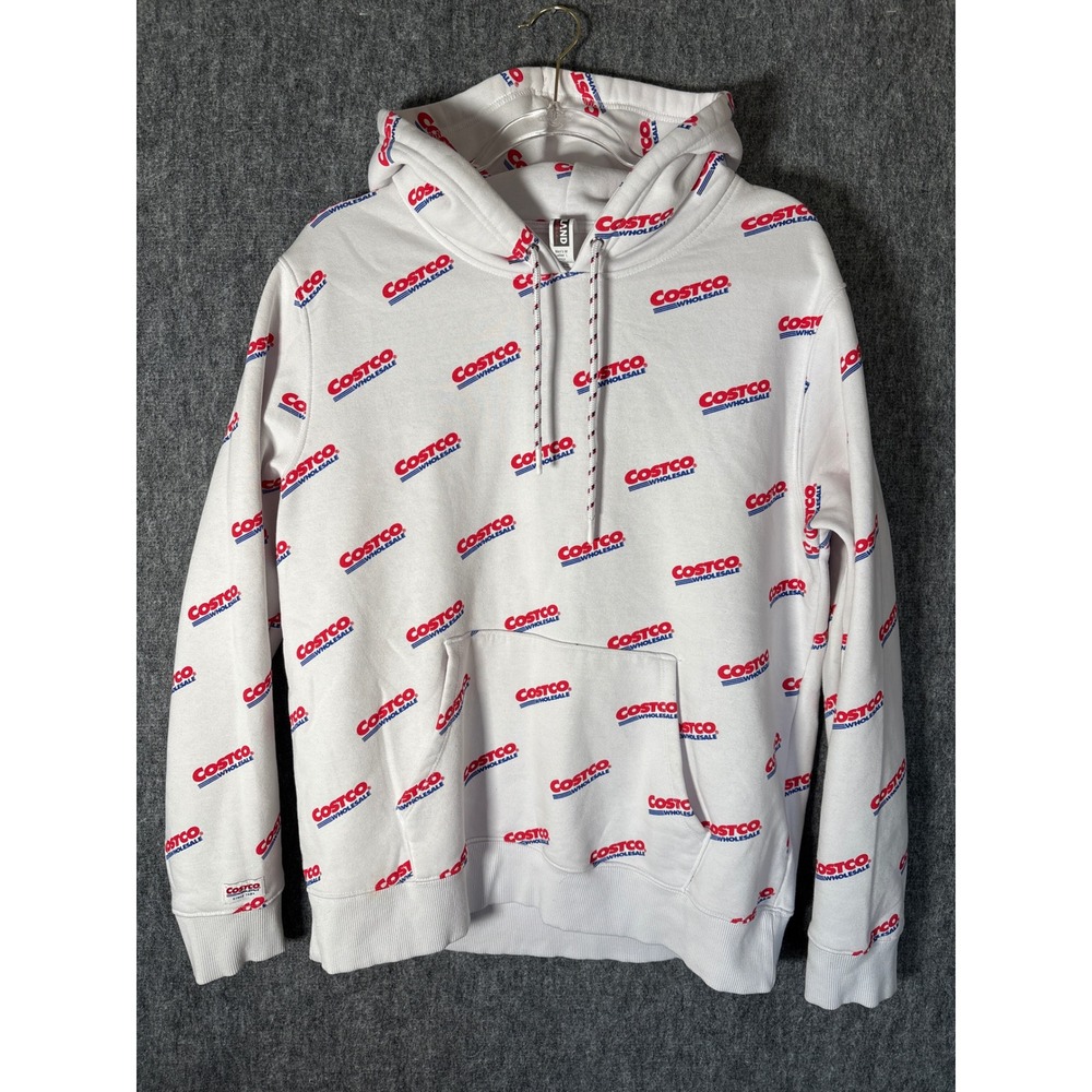 Kirkland Signature Costco Wholesale All Over Print Hoodie White Mens M Ladies L